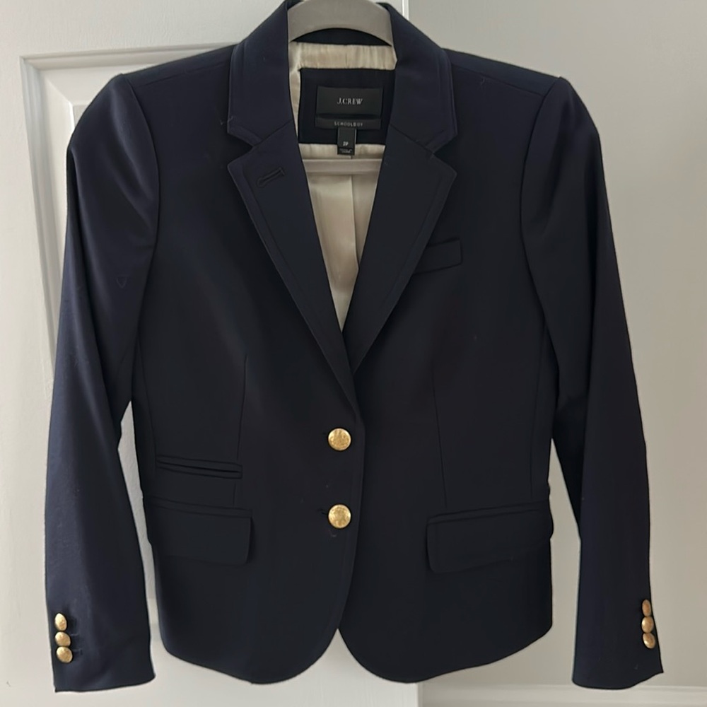 EUC JCrew Schoolboy Blazer,2P, Navy